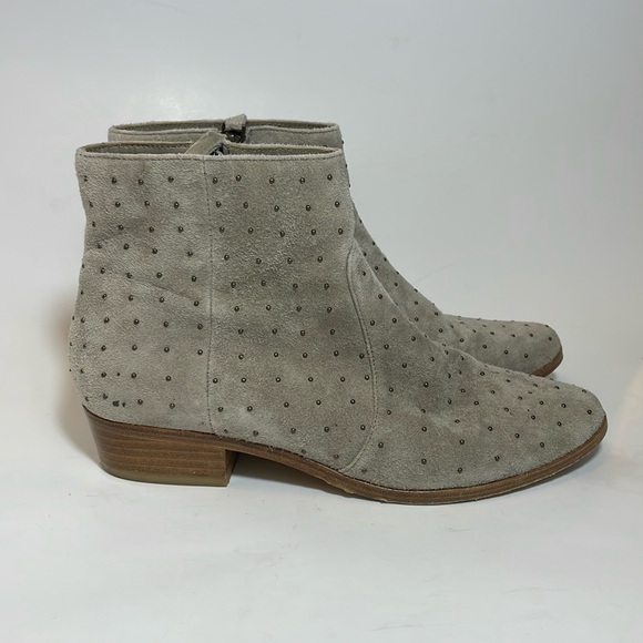 Joie gray suede metal stud booties size 37 - Picture 1 of 6